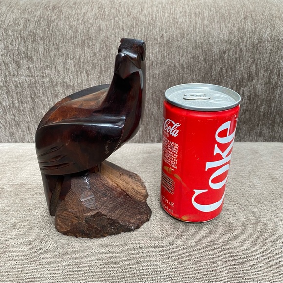 Hand Carved Wooden Ironwood HAWK FALCON Bird of Prey - Picture 2 of 7